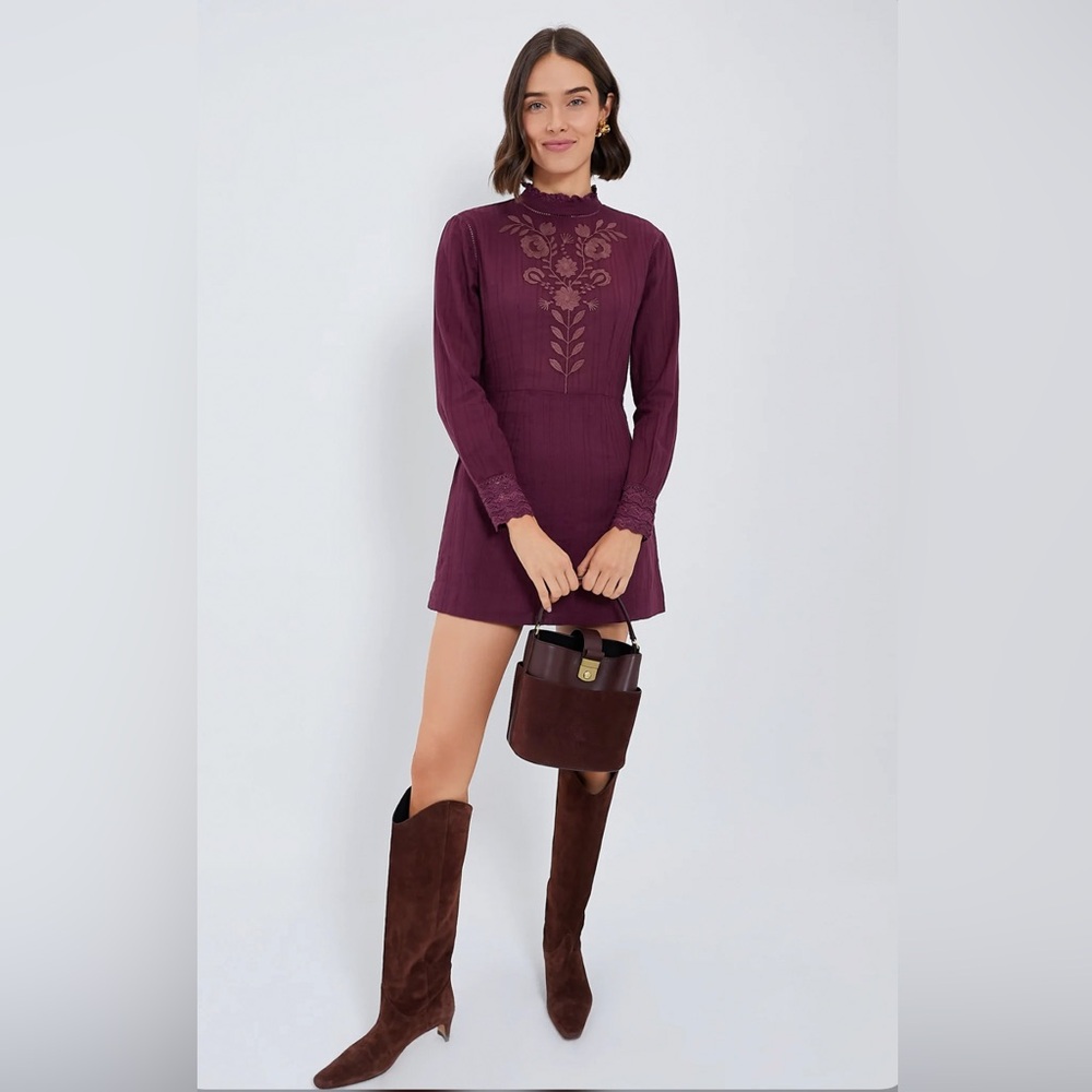 NWT ANTIK BATIK Burgundy Kiss Mini Dress